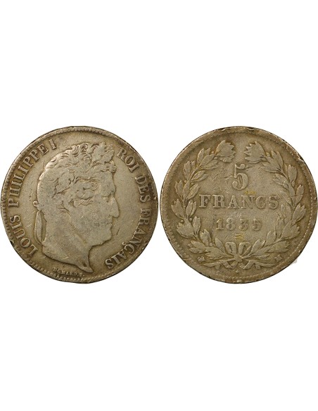 Louis-Philippe Ier Louis-Philippe I - 5 Francs Argent - 1835 M Toulouse 5 francs Argent 1835 M Toulouse