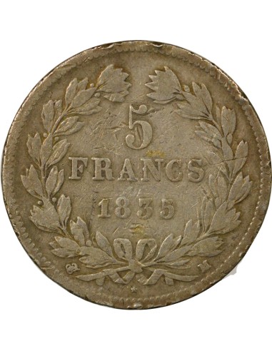 Louis-Philippe Ier Louis-Philippe I - 5 Francs Argent - 1835 M Toulouse 5 francs Argent 1835 M Toulouse