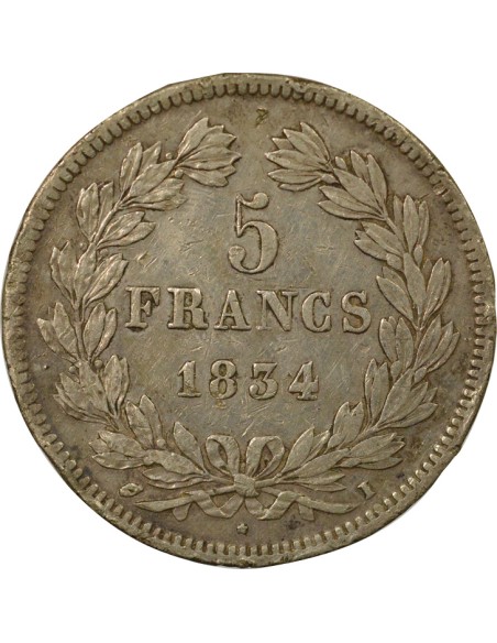 Louis-Philippe Ier Louis-Philippe I - 5 Francs Argent - 1834 I Limoges 5 francs Argent 1834 I Limoges
