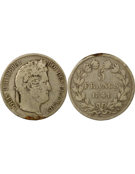 Louis-Philippe Ier Louis-Philippe I - 5 Francs Argent - 1841 K Bordeaux 5 francs Argent 1841 K Bordeaux