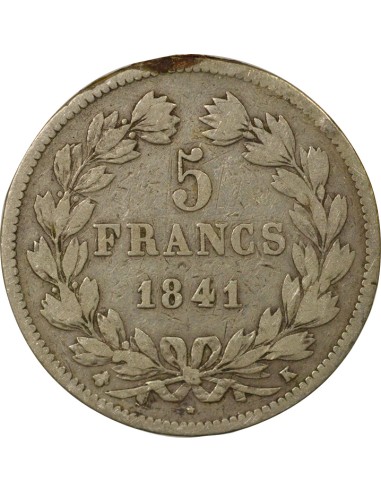 Louis-Philippe Ier Louis-Philippe I - 5 Francs Argent - 1841 K Bordeaux 5 francs Argent 1841 K Bordeaux