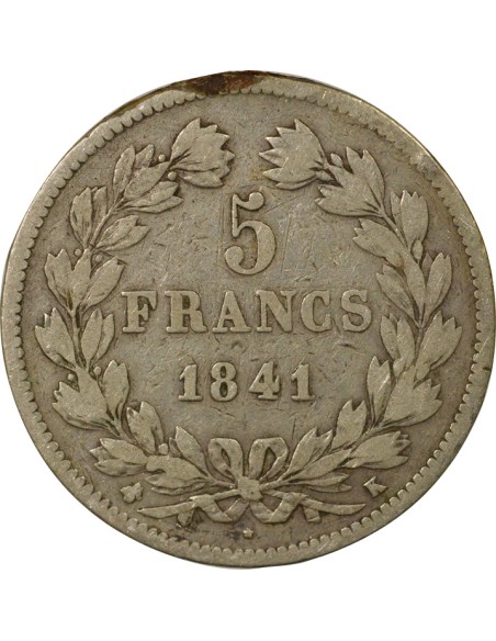 Louis-Philippe Ier Louis-Philippe I - 5 Francs Argent - 1841 K Bordeaux 5 francs Argent 1841 K Bordeaux