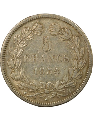 Louis-Philippe Ier Louis-Philippe I - 5 Francs Argent - 1834 I Limoges 5 francs Argent 1834 I Limoges