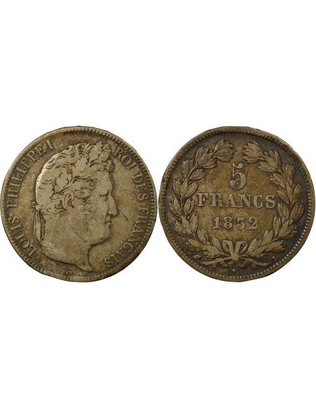 Louis-Philippe Ier Louis-Philippe I - 5 Francs Argent - 1832 I Limoges 5 francs Argent 1832 I Limoges