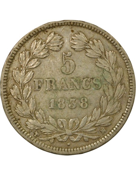 Louis-Philippe Ier Louis-Philippe I - 5 Francs Argent - 1838 MA Marseille 5 francs Argent 1838 MA Marseille