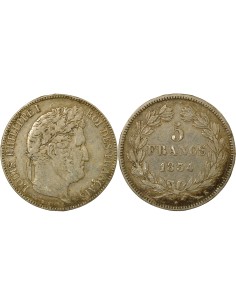 Louis-Philippe Ier Louis-Philippe I - 5 Francs Argent - 1834 K Bordeaux 5 francs Argent 1834 K Bordeaux