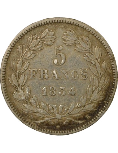 Louis-Philippe Ier Louis-Philippe I - 5 Francs Argent - 1834 K Bordeaux 5 francs Argent 1834 K Bordeaux