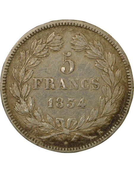 Louis-Philippe Ier Louis-Philippe I - 5 Francs Argent - 1834 K Bordeaux 5 francs Argent 1834 K Bordeaux