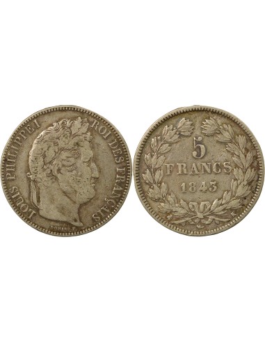 Louis-Philippe Ier Louis-Philippe I - 5 Francs Argent - 1843 K Bordeaux 5 francs Argent 1843 K Bordeaux