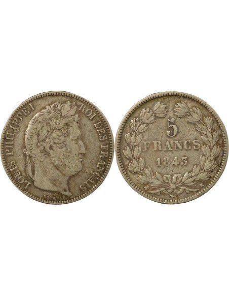 Louis-Philippe Ier Louis-Philippe I - 5 Francs Argent - 1843 K Bordeaux 5 francs Argent 1843 K Bordeaux