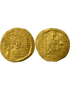 Empire Byzantin Justinien Ier Buste de Face 1 solidus Or 545-565 Constantinople