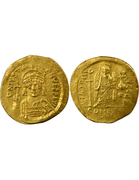 Empire Byzantin Justinien Ier Buste de Face 1 solidus Or 545-565 Constantinople