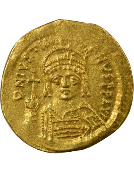 Empire Byzantin Justinien Ier Buste de Face 1 solidus Or 545-565 Constantinople