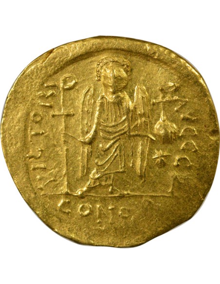 Empire Byzantin Justinien Ier Buste de Face 1 solidus Or 545-565 Constantinople