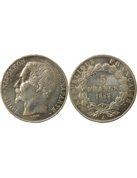 Napoléon III Louis Napoléon Bonaparte - 5 Francs Argent - 1852 A Paris 5 francs Argent 1852 A - Paris