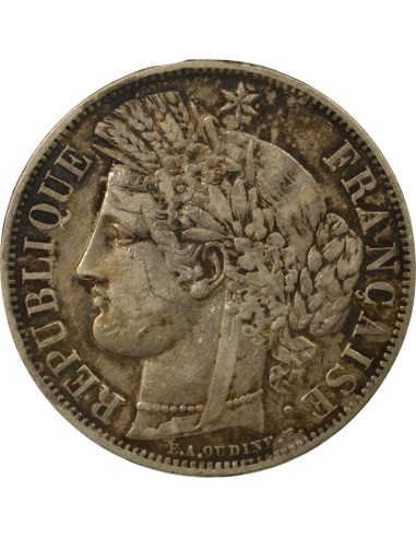 Cérès - 5 Francs Argent 1849 BB Strasbourg 5 francs Argent 1849 BB Strasbourg