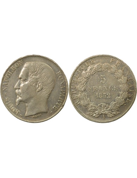 Napoléon III Louis Napoléon Bonaparte - 5 Francs Argent - 1852 A Paris 5 francs Argent 1852 A - Paris
