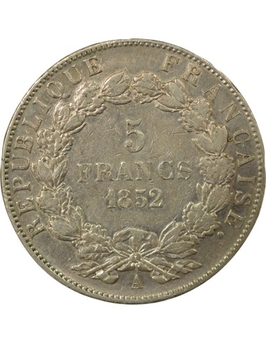 Napoléon III Louis Napoléon Bonaparte - 5 Francs Argent - 1852 A Paris 5 francs Argent 1852 A - Paris