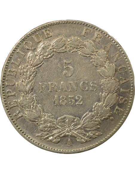 Napoléon III Louis Napoléon Bonaparte - 5 Francs Argent - 1852 A Paris 5 francs Argent 1852 A - Paris