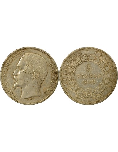 Napoléon III Louis Napoléon Bonaparte - 5 Francs Argent - 1852 A Paris 5 francs Argent 1852 A - Paris