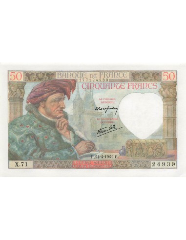 50 Francs Jacques Coeur - 24-04-1941 - Série X.71 50 francs 1941
