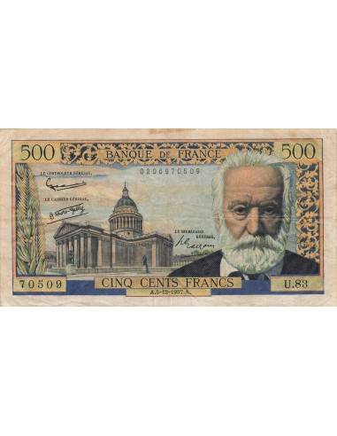 Victor Hugo 500 Francs - Victor Hugo - 05-12-1957 - Série U.83 500 francs 1957