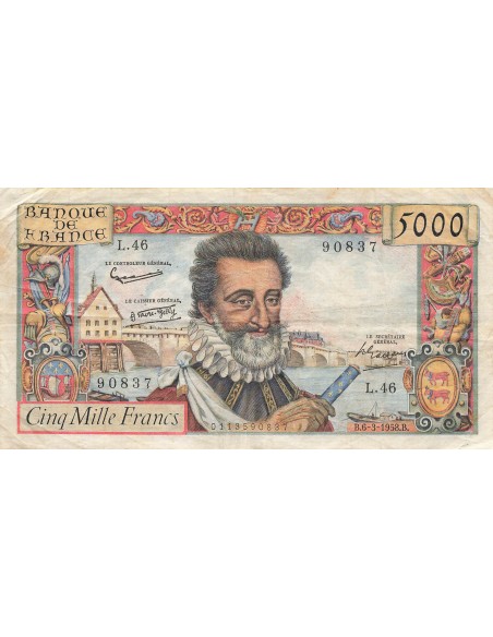 5000 Francs Henri IV - 06-03-1958 - Série L.46 5000 francs 1958