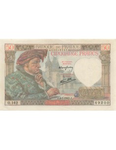 50 Francs Jacques Coeur - 08-01-1942 - Série O.162 50 francs 1942