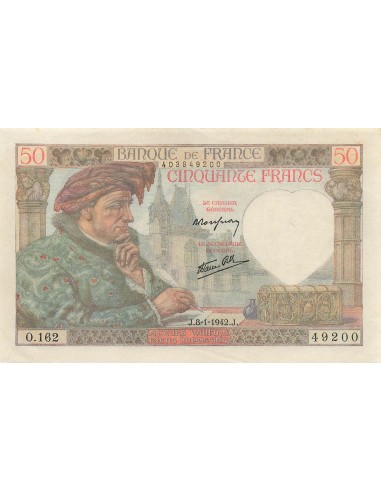 50 Francs Jacques Coeur - 08-01-1942 - Série O.162 50 francs 1942