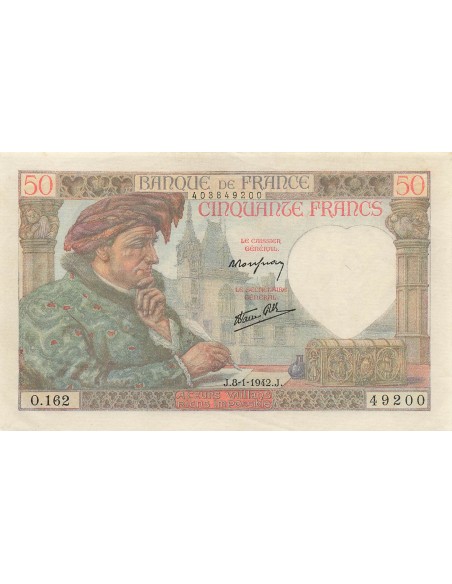 50 Francs Jacques Coeur - 08-01-1942 - Série O.162 50 francs 1942