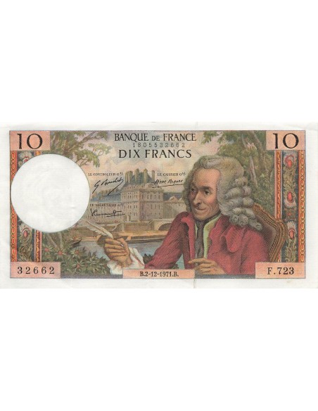 10 Francs Voltaire - 02-12-1971 - Série F.723 10 francs 1971