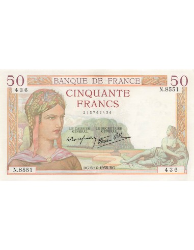 50 Francs Cérès - 06-10-1938 - Série N.8551 50 francs 1938