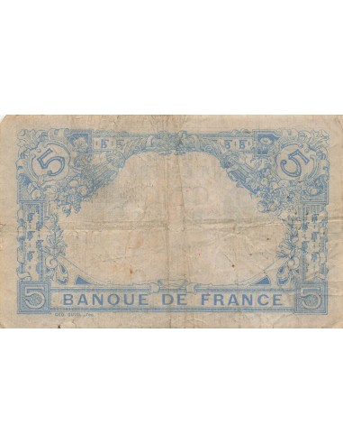 5 Francs Bleu - 04-08-1913 - Série R.3077 5 francs 1913