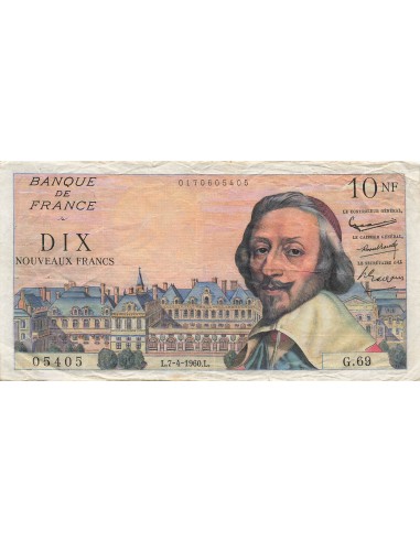 10 NF Richelieu - 07-04-1960 - Série G.69 10 nf 1960
