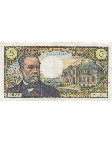 5 Francs Pasteur - 08-01-1970 - Série Z.119 5 francs 1970