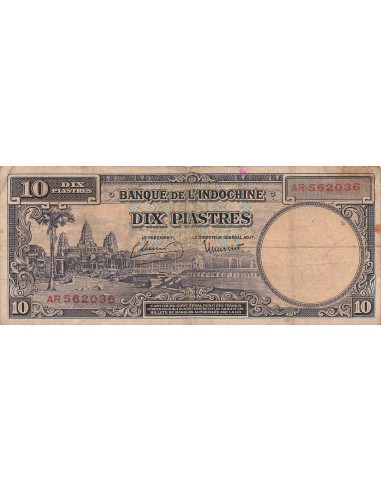 Indo-Chine Fr. 10 Piastres - ND (1947-1951) - P.80 10 piastres 1947
