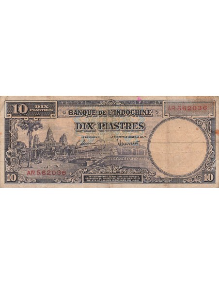 Indo-Chine Fr. 10 Piastres - ND (1947-1951) - P.80 10 piastres 1947