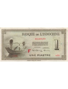Indo-Chine Fr. 1 Piastre - Lettre F - ND (1945-1951) - P.76 1 piastre 1945