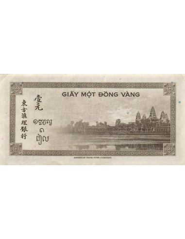 Indo-Chine Fr. 1 Piastre - Lettre F - ND (1945-1951) - P.76 1 piastre 1945