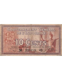 Indo-Chine Fr. 10 Cents - ND (1939) - P.85 10 cents 1939