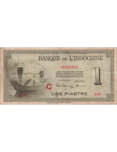 Indo-Chine Fr. 1 Piastre - Lettre C - ND (1945-1951) - P.76 1 piastre 1945