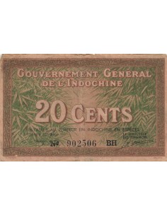 Indo-Chine Fr. 20 Cents - ND (1939) - P.86 20 cents 1939
