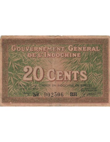 Indo-Chine Fr. 20 Cents - ND (1939) - P.86 20 cents 1939