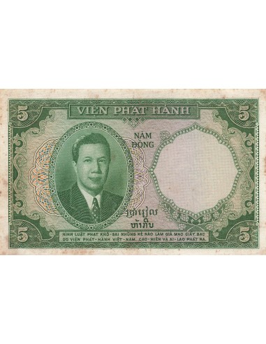 Indo-Chine Fr. 5 Piastres - Vietnam - ND (1953) - P.106 5 piastres 1953