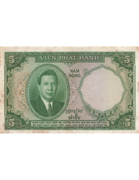 Indo-Chine Fr. 5 Piastres - Vietnam - ND (1953) - P.106 5 piastres 1953