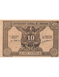 Indo-Chine Fr. 10 Cents - ND (1942) - P.89 10 cents 1942