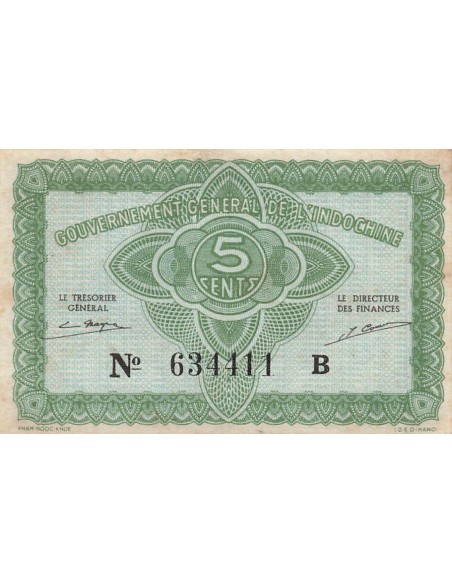 Indo-Chine Fr. 5 Cents - ND (1942) - P.88 5 cents 1942
