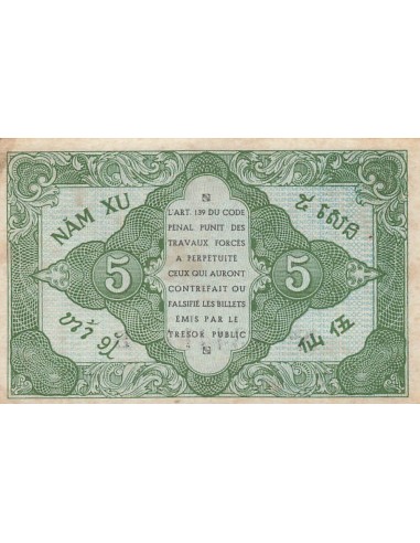 Indo-Chine Fr. 5 Cents - ND (1942) - P.88 5 cents 1942