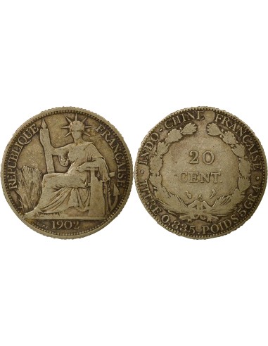 Indo-Chine Fr. Indochine Française - 20 Centiemes Argent 1902 20 centimes Argent 1902 A Paris
