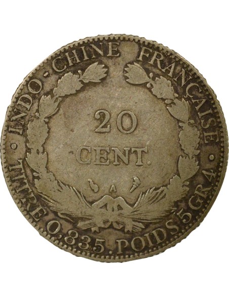 Indo-Chine Fr. Indochine Française - 20 Centiemes Argent 1902 20 centimes Argent 1902 A Paris